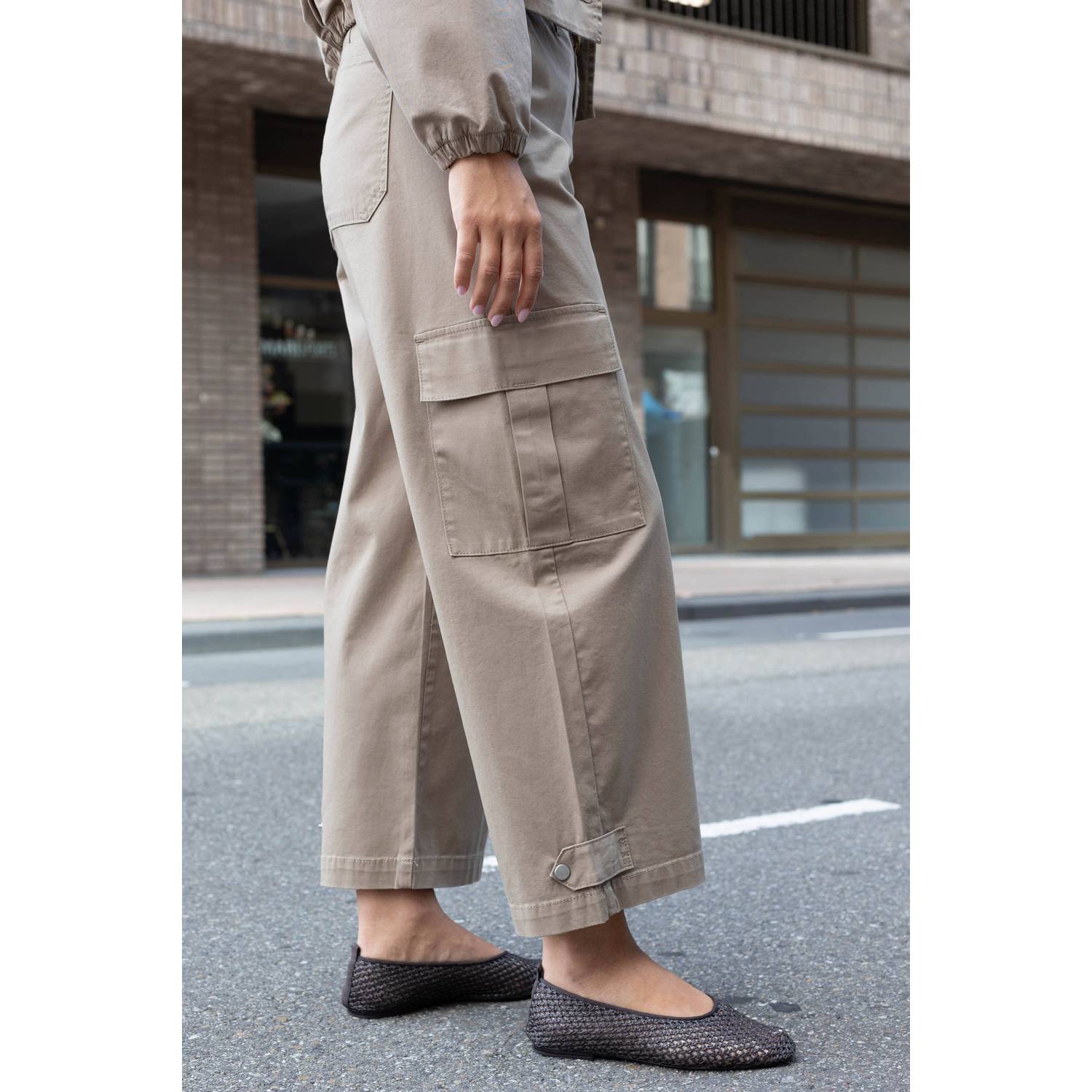 Para Mi wide leg cargobroek beige