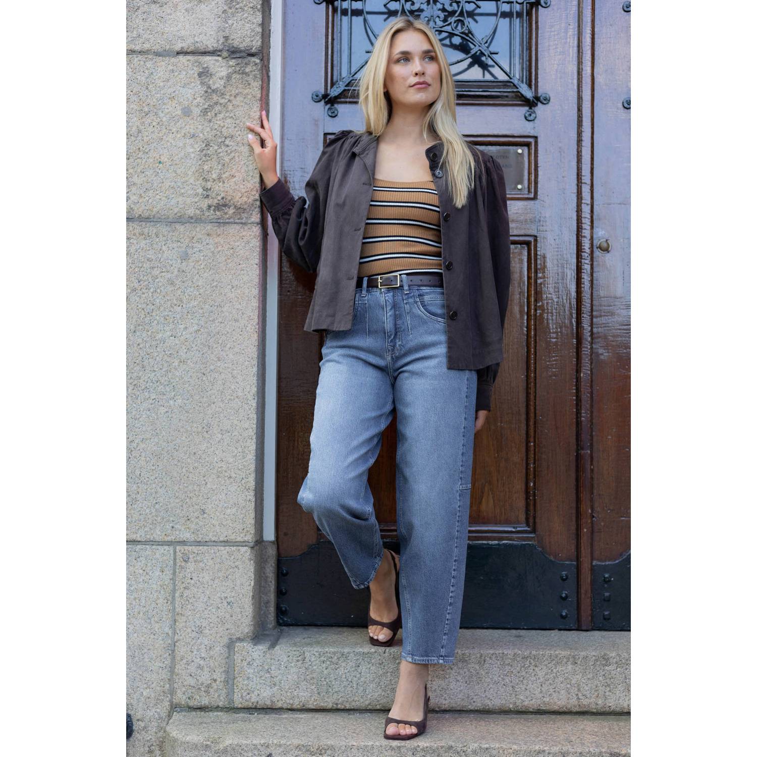 Para Mi barrel jeans medium blue denim