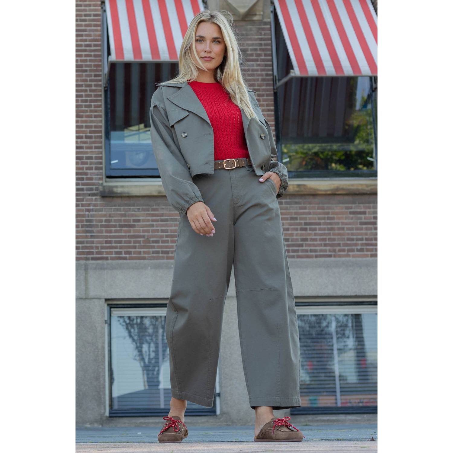 Para Mi trenchcoat donkergroen