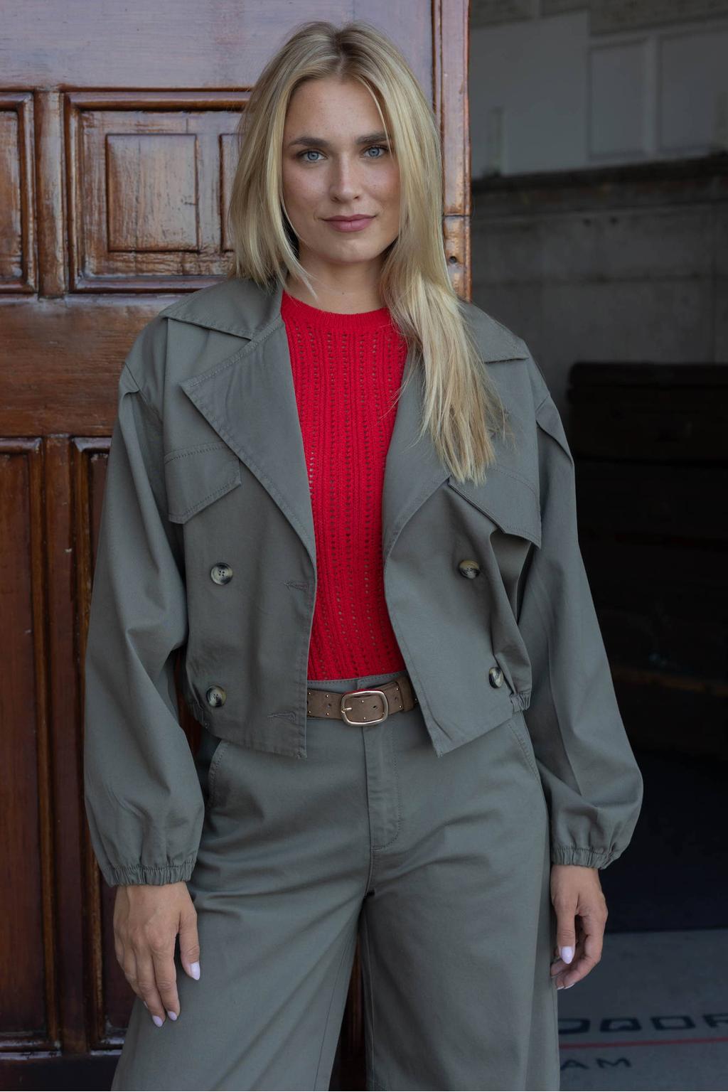 Para Mi trenchcoat - donkergroen
