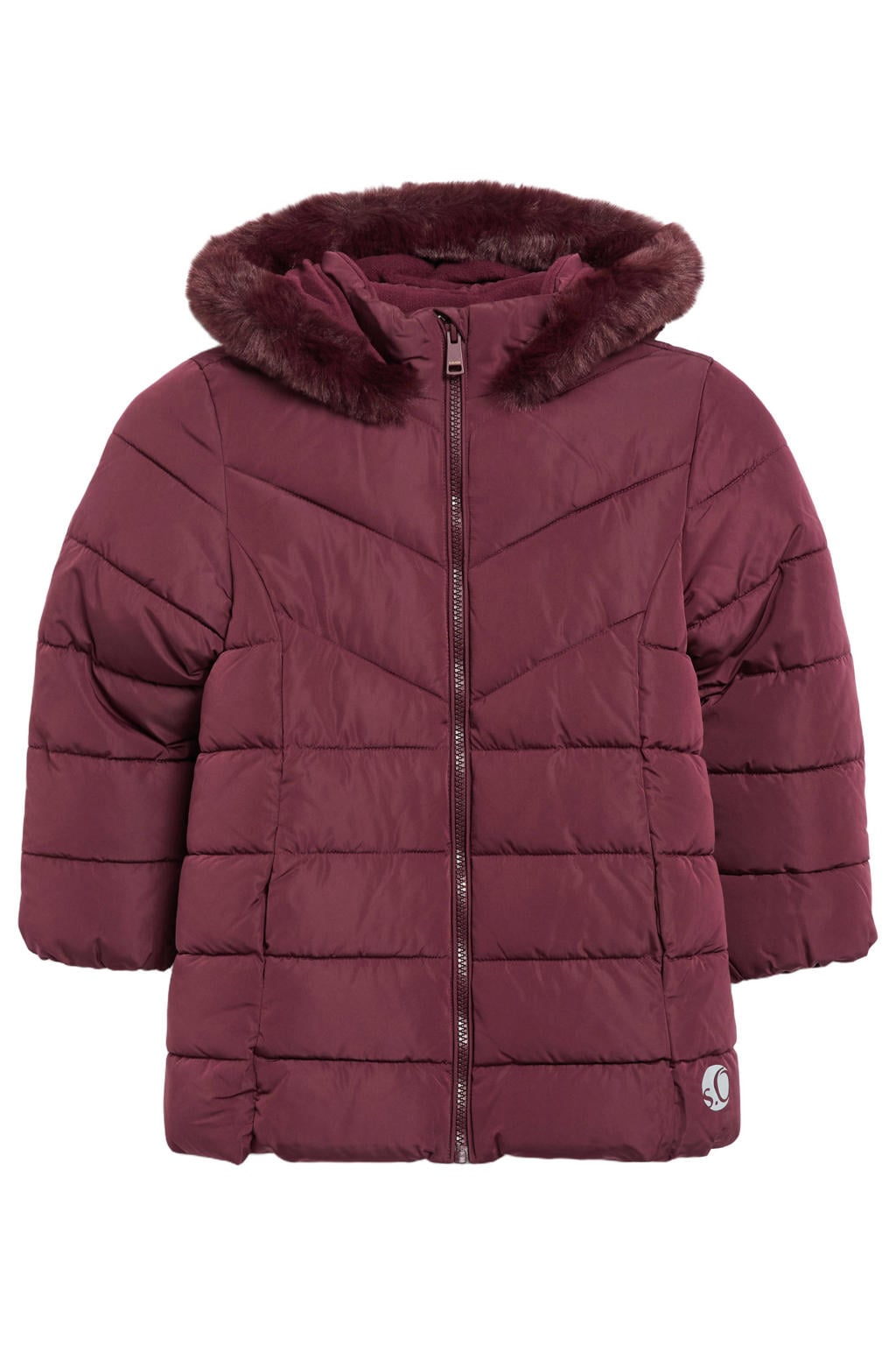 Donkerrode meisjes s.Oliver van polyester met effen, lange mouwen, capuchon en ritssluiting