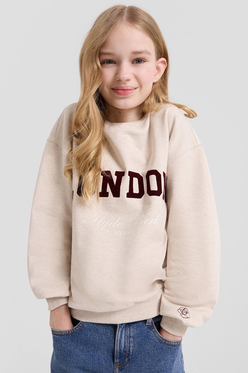s.Oliver sweater met tekst - beige