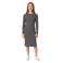s.Oliver gebreide gestreepte bodycon jurk met split - marineblauw/wit