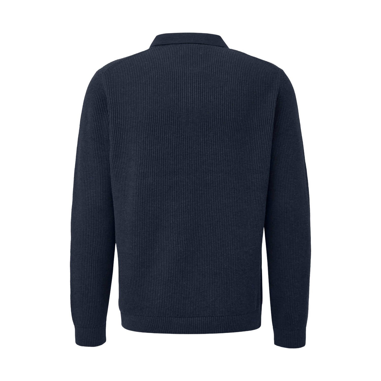 s.Oliver Big Size Plus Size katoenen regular fit gebreide trui blauwzwart