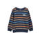 s.Oliver junior gestreepte sweater - donkerblauw/cognac/beige