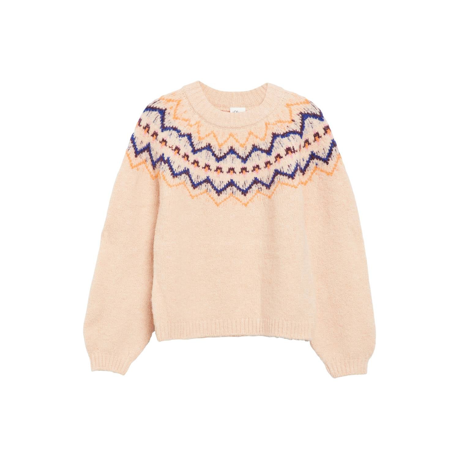 S.Oliver gebreide trui met print beige