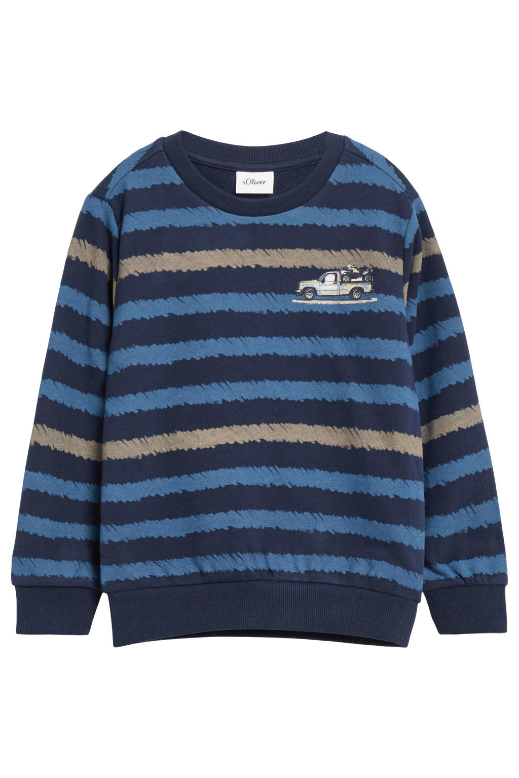 s.Oliver gestreepte sweater - donkerblauw/blauw/beige