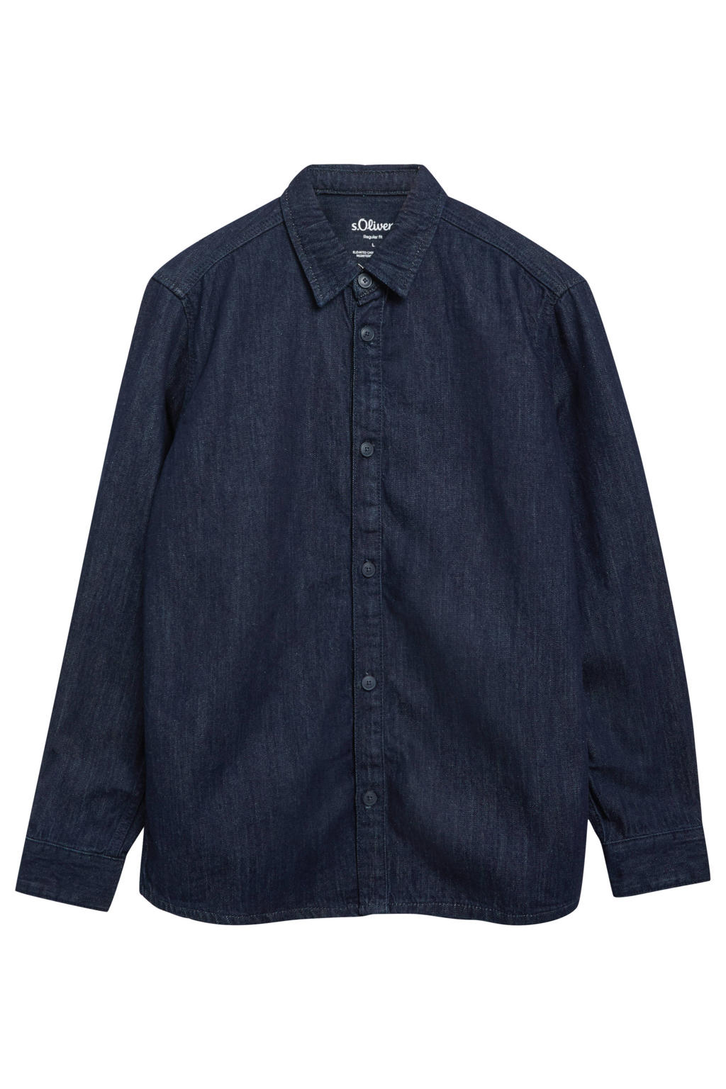 s.Oliver denim regular fit casual overhemd - marine