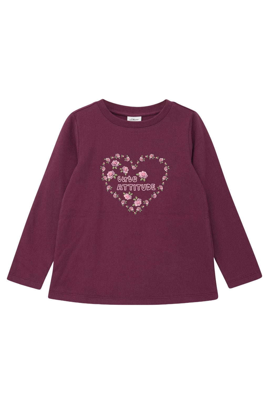 s.Oliver longsleeve met print - aubergine