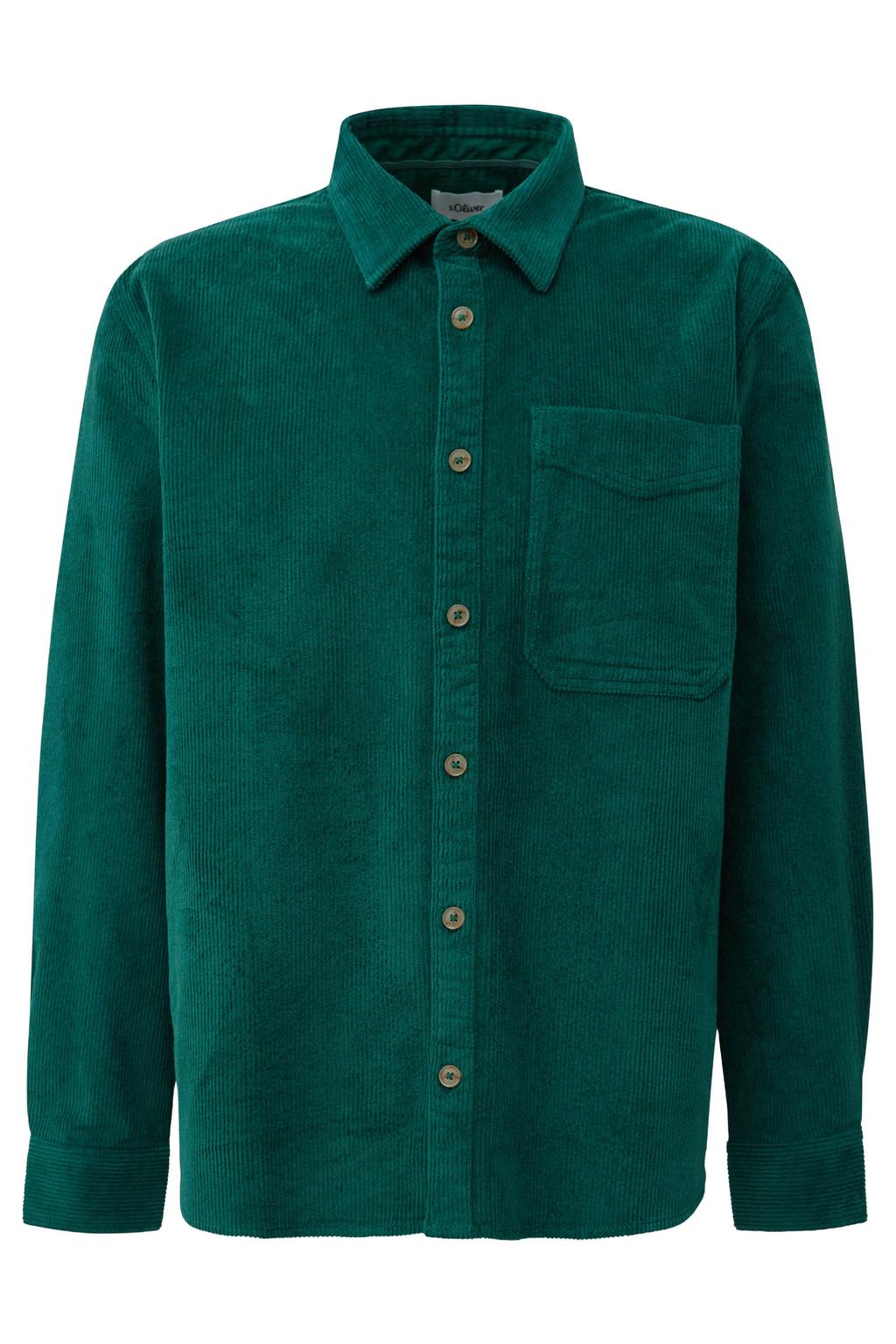 s.Oliver corduroy regular fit overshirt - groen