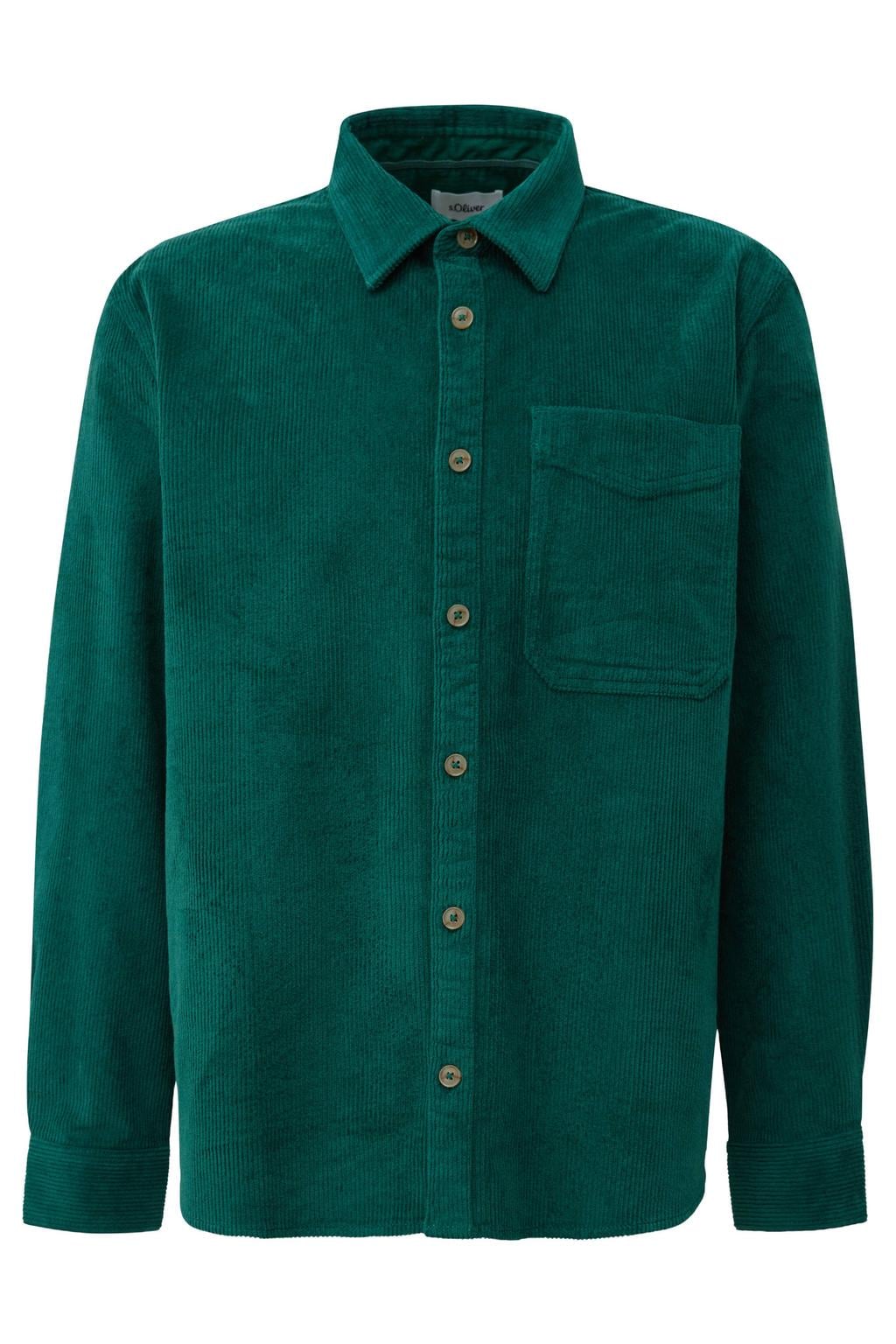 s.Oliver corduroy regular fit overshirt - groen