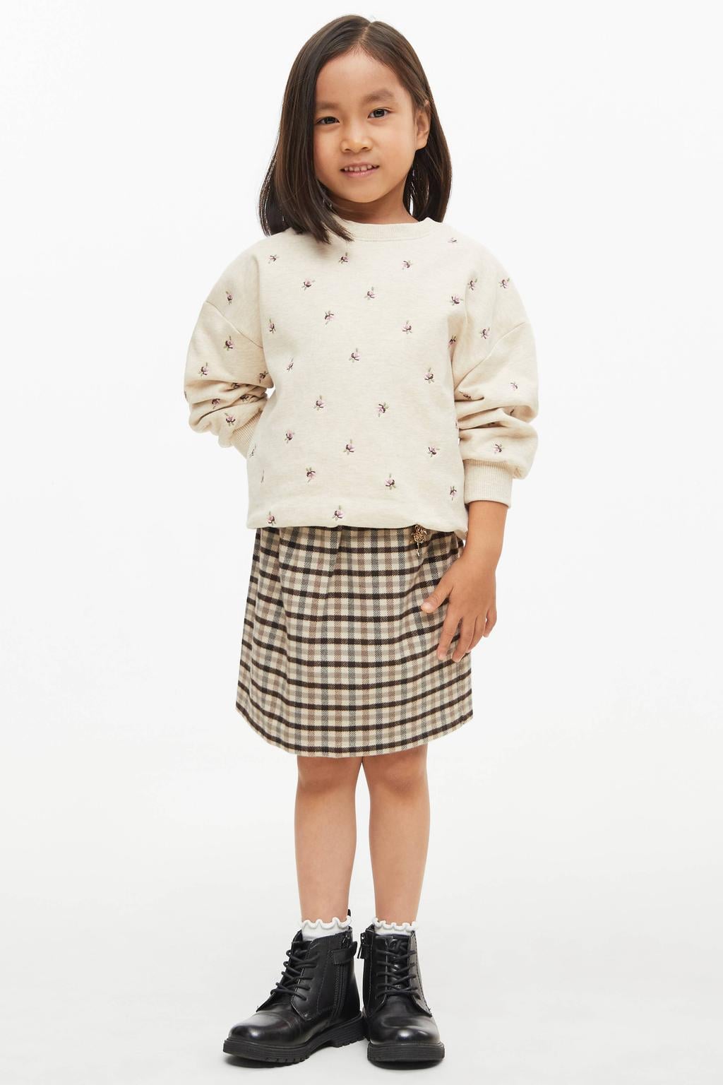 s.Oliver geruite korte rok - bruin/beige
