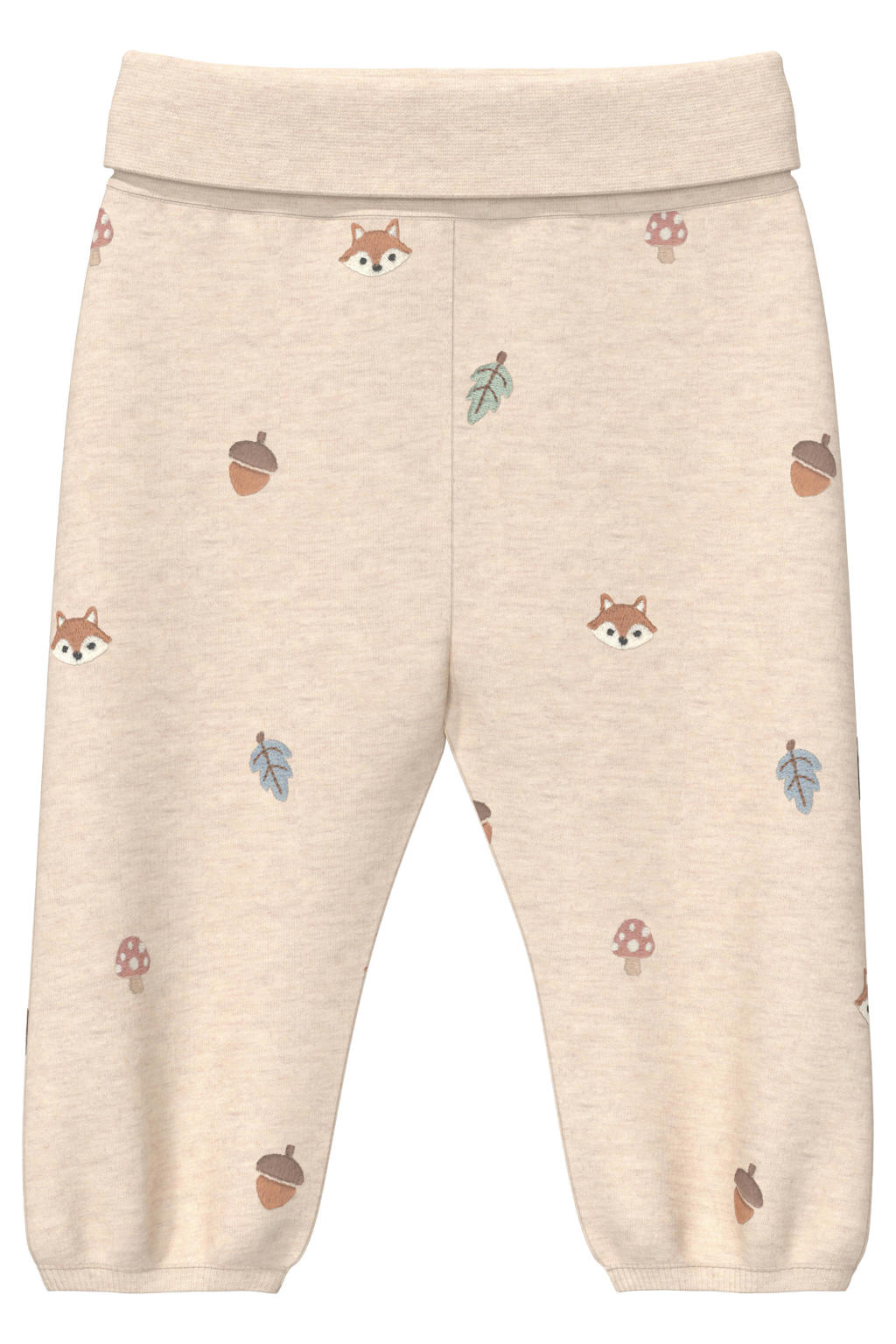 s.Oliver katoenen babybroek met print - beige