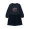 s.Oliver midi sweatjurk met tekst en glitters - donkerblauw