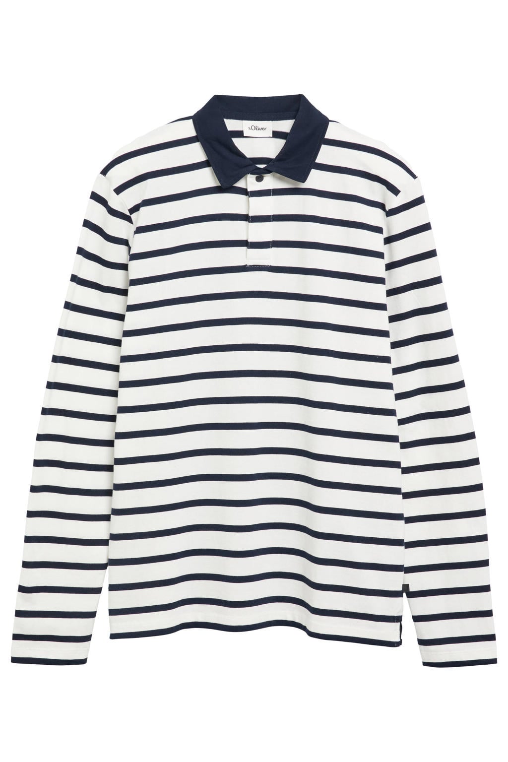 s.Oliver regular fit gestreepte polo - ecru