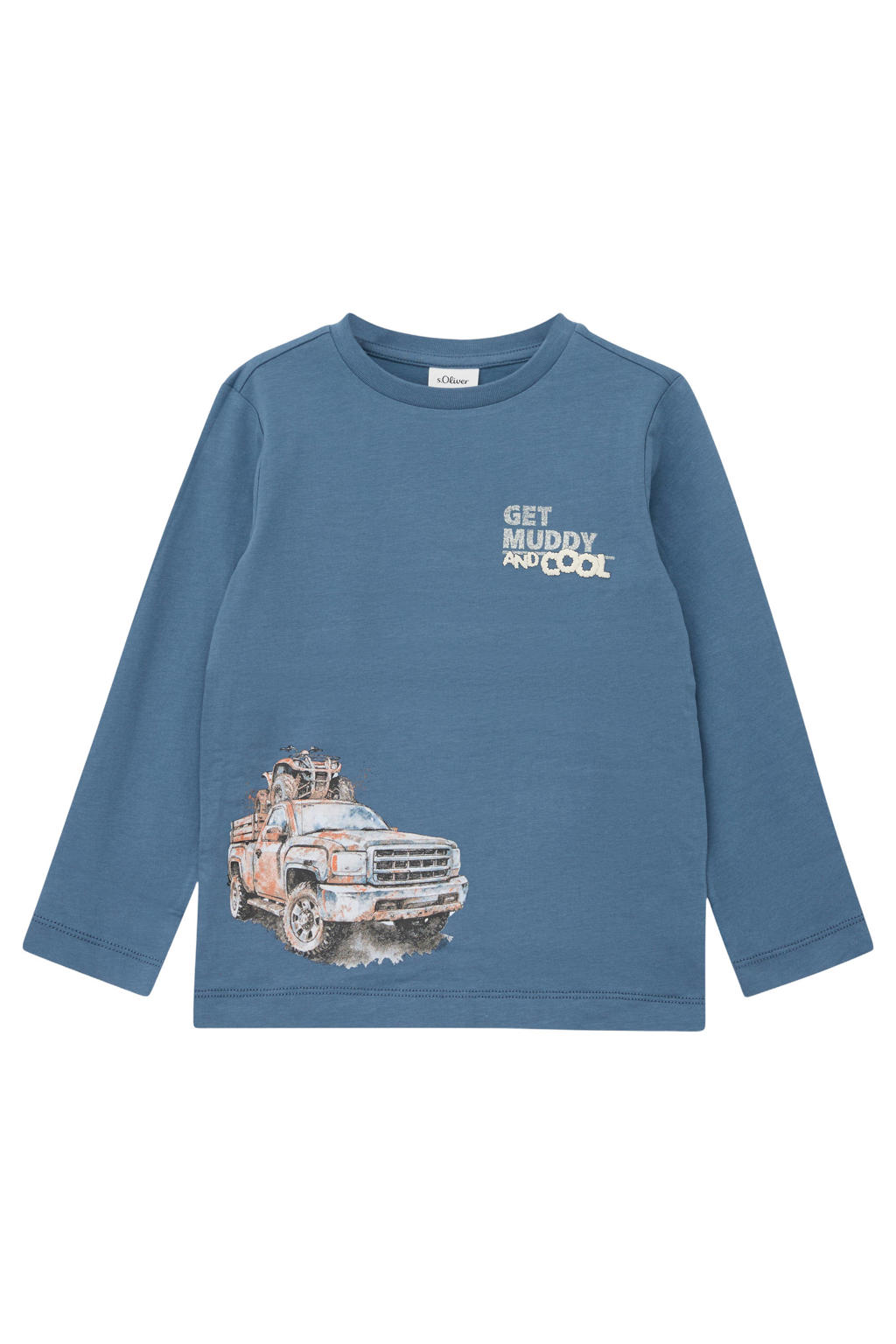 s.Oliver longsleeve met print - blauw