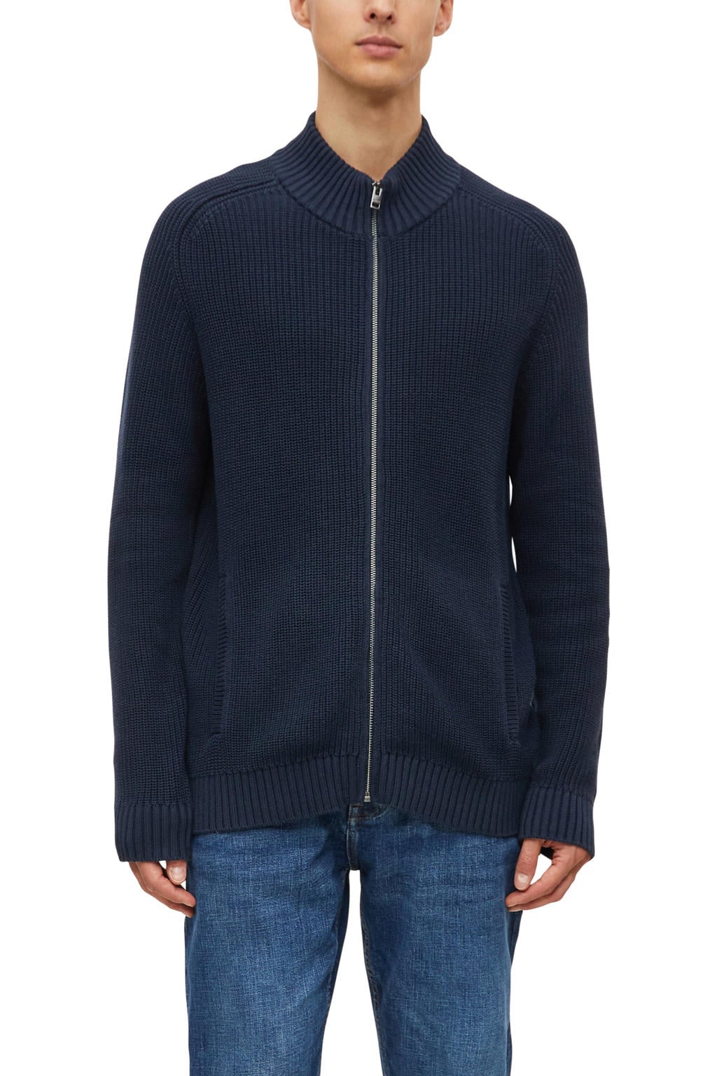 s.Oliver katoenen gebreid vest - blauwzwart