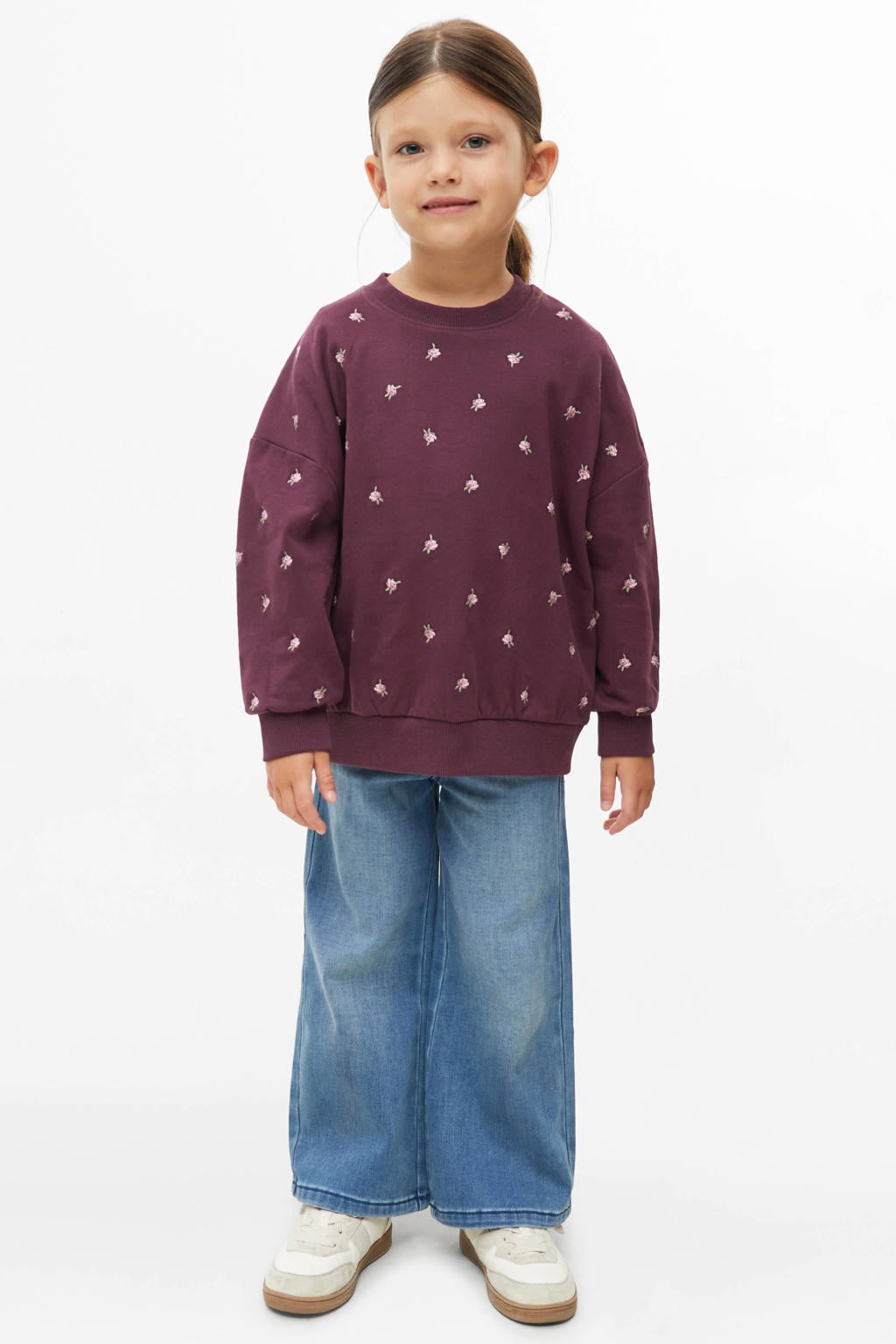 s.Oliver gebloemde sweater - donkerrood