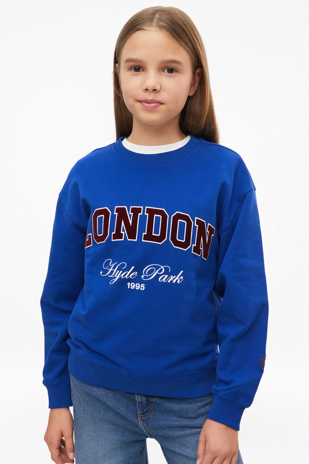 s.Oliver sweater met tekst - blauw