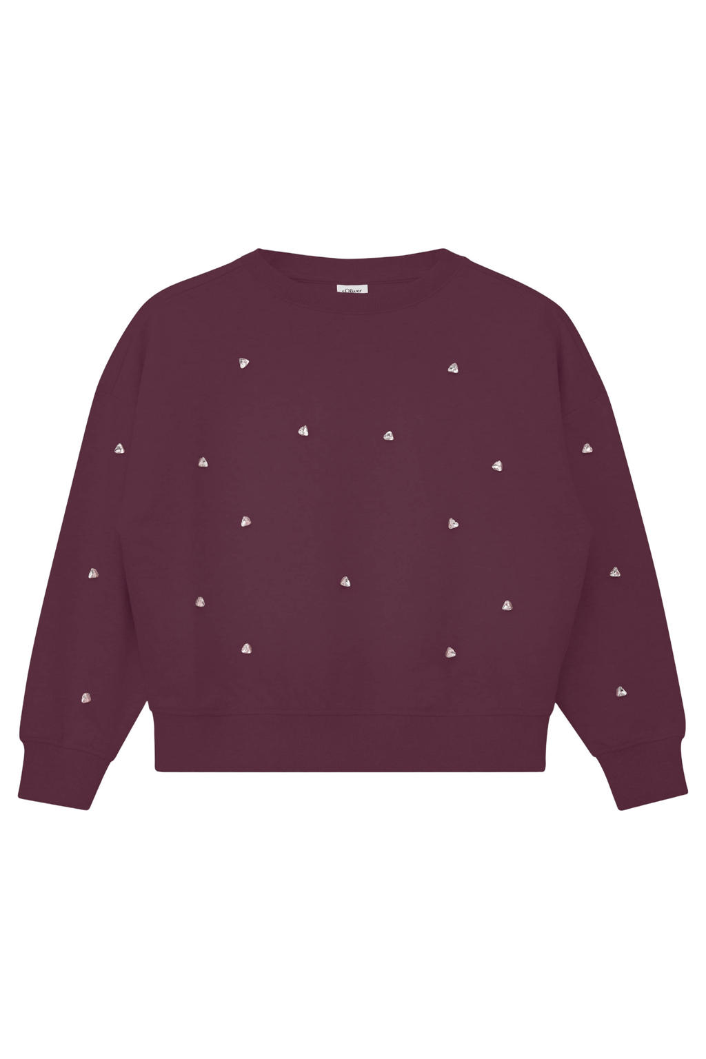 s.Oliver sweater met strass-steentjes - paars