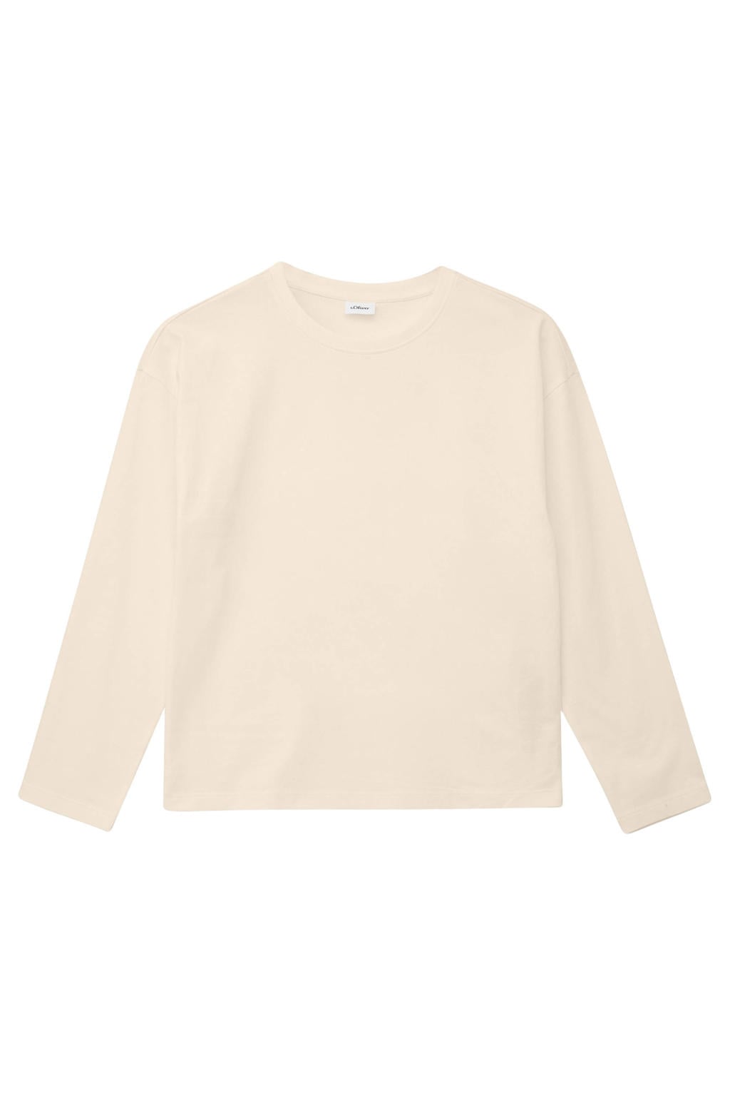Ecru meisjes s.Oliver longsleeve van katoen met backprint, lange mouwen en ronde hals