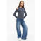 s.Oliver gestreepte longsleeve met cut-out - donkerblauw/wit