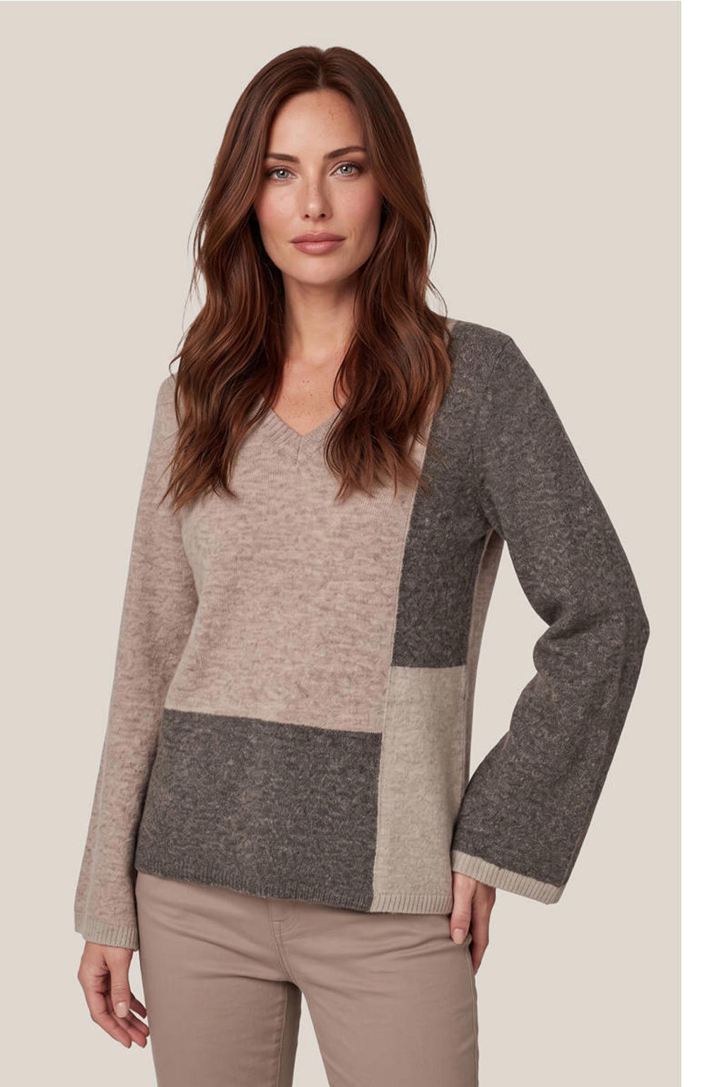Mart Visser geruite pullover - beige