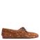 Sacha leren bootschoenen met dierenprint - cognac