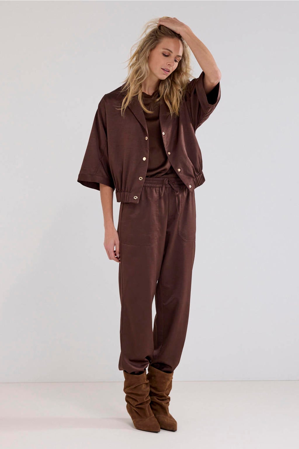 Tramontana high waist ballonbroek - bruin
