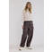 Tramontana imitatieleren straight leg broek - bruin