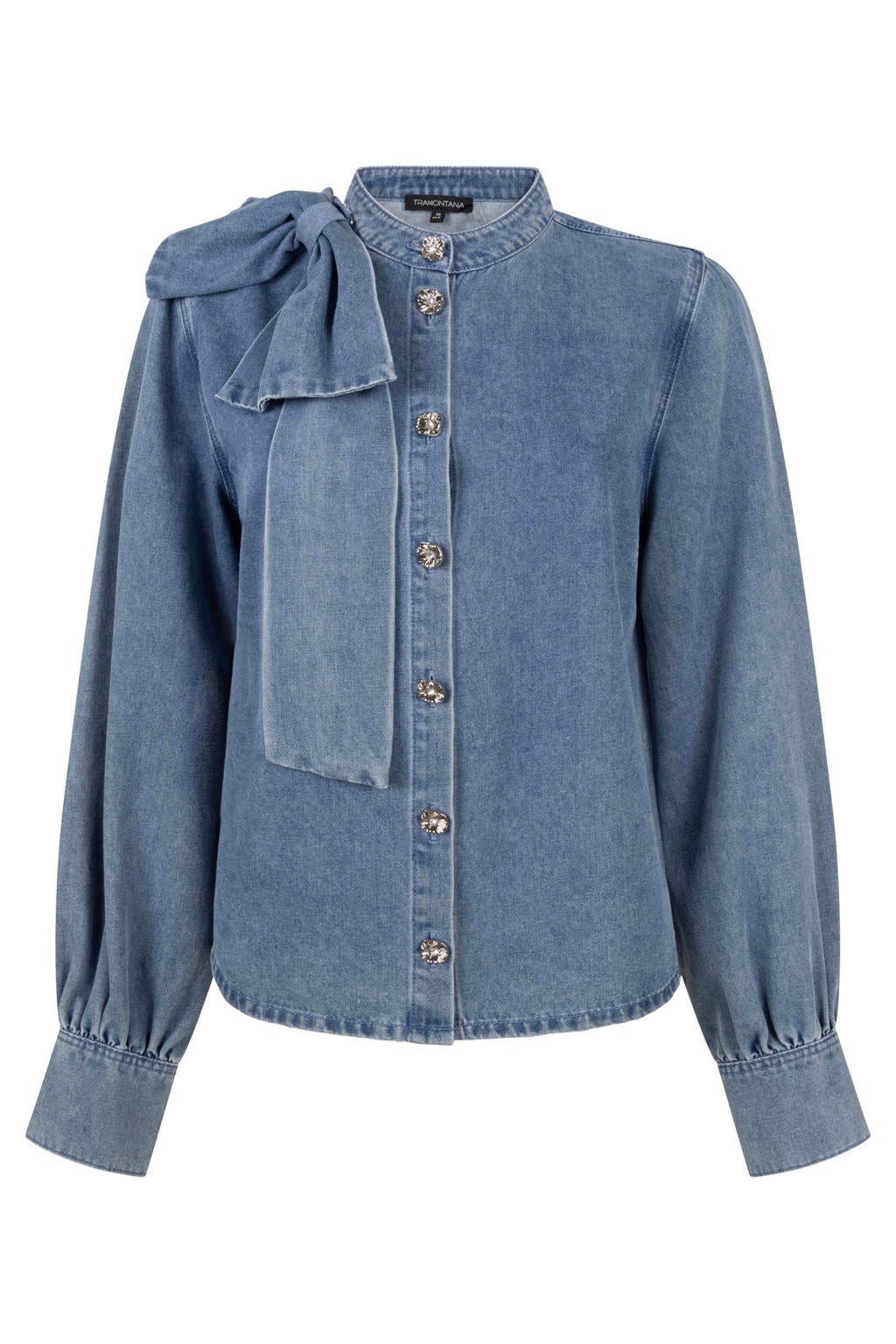 Tramontana denim blouse - mediumblauw