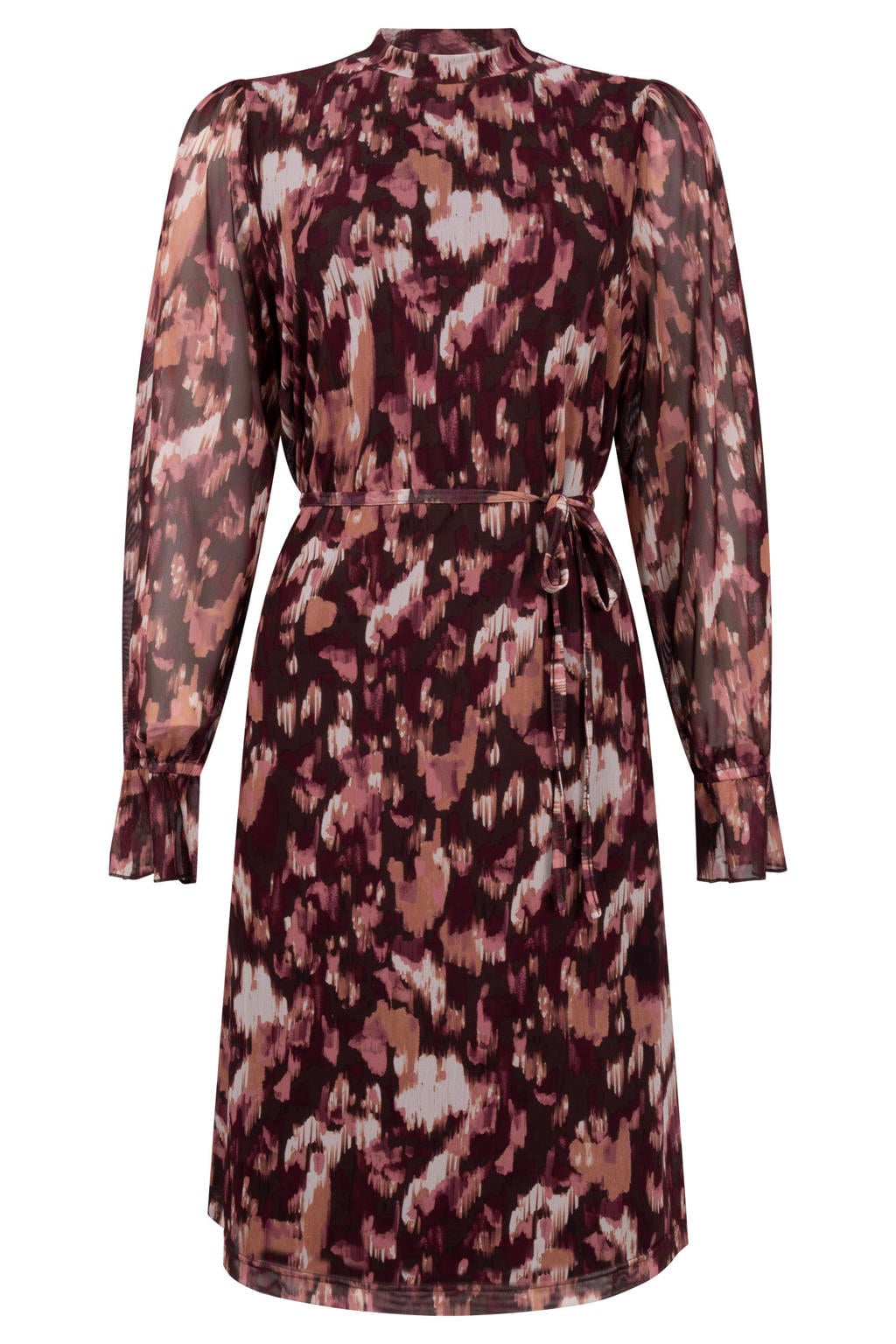 Tramontana midi jurk met print - donkerrood