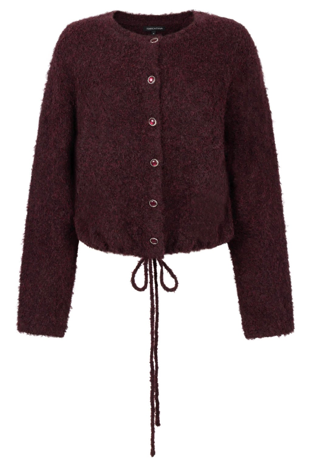 Tramontana gebreid vest met wol - donkerrood