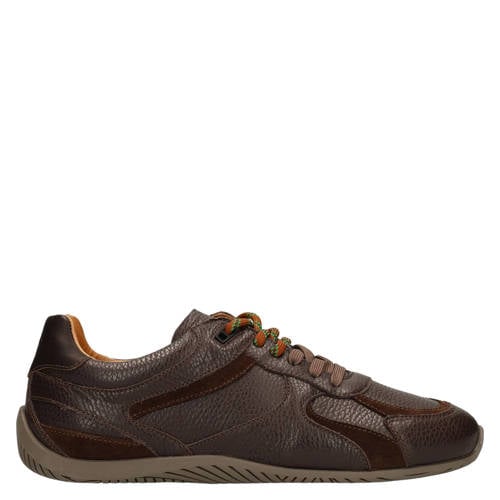 Manfield leren sneakers bruin