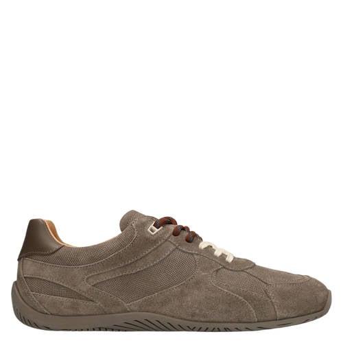 Manfield leren sneakers taupe