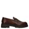 Manfield leren loafers met profielzool - bruin