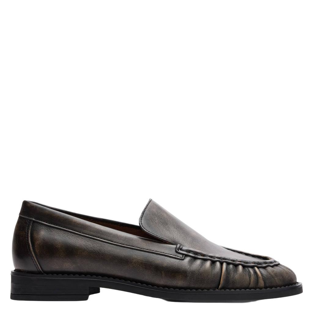 Grijze dames Sacha leren loafers -