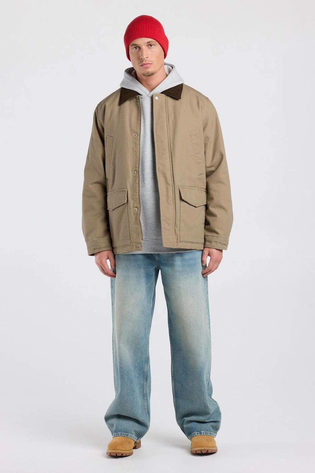 America Today katoenen corduroy winterjas - camel