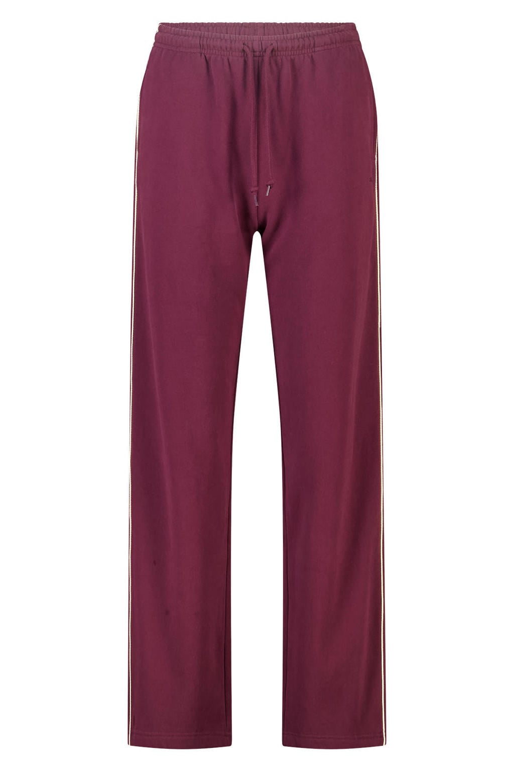 Donkerrode dames America Today loose fit casual broek van katoen met regular waist en effen