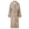 America Today gemêleerde wintermantel met ceintuur en wol - beige