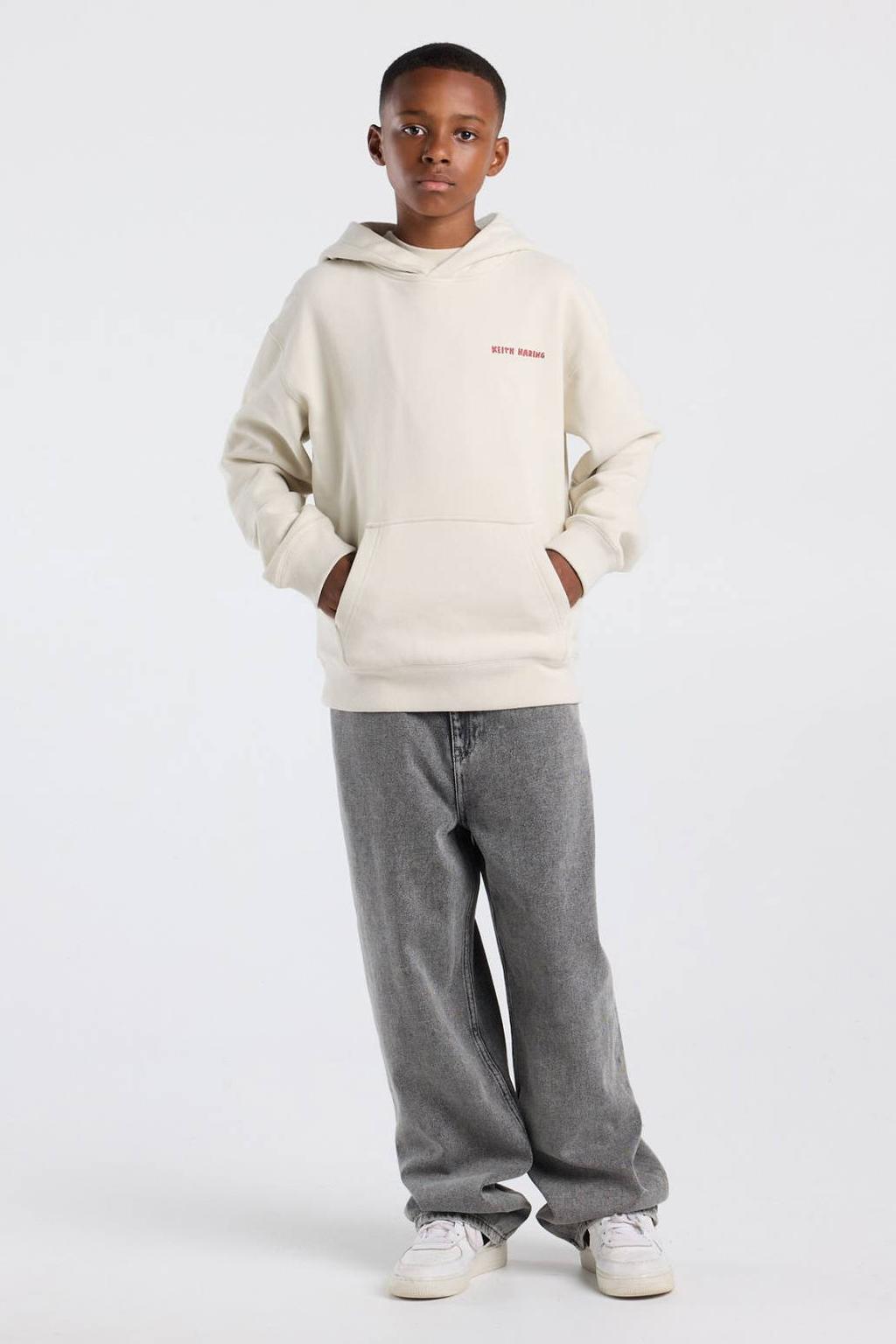 America Today hoodie met backprint - ecru/geel/rood