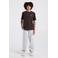 America Today T-shirt met backprint - bruin