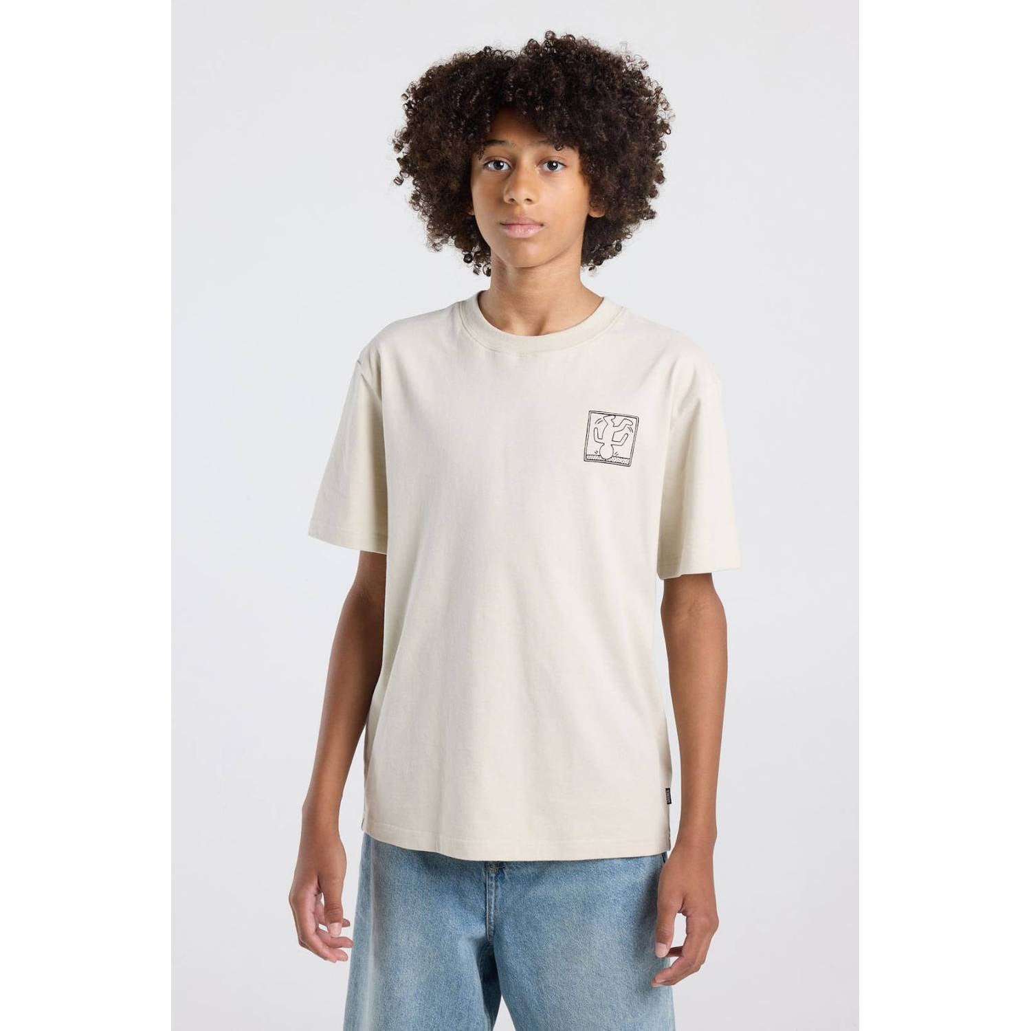 America Today T-shirt met backprint ecru