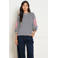 LOLALIZA gestreepte top met borduursels - blauw