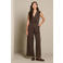 LOLALIZA gestreepte jumpsuit met ceintuur - bruin
