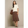 LOLALIZA midi rok met stippen - bruin