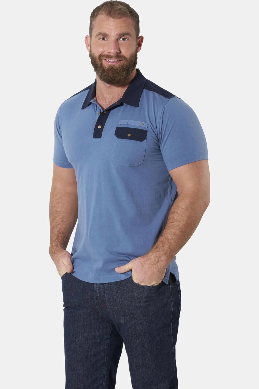 Jan Vanderstorm polo Plus Size - blauw