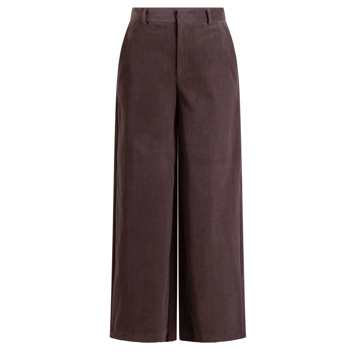Yest wide leg broek met corduroy details bruin