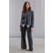 Yest wide leg broek met corduroy details - grijsblauw