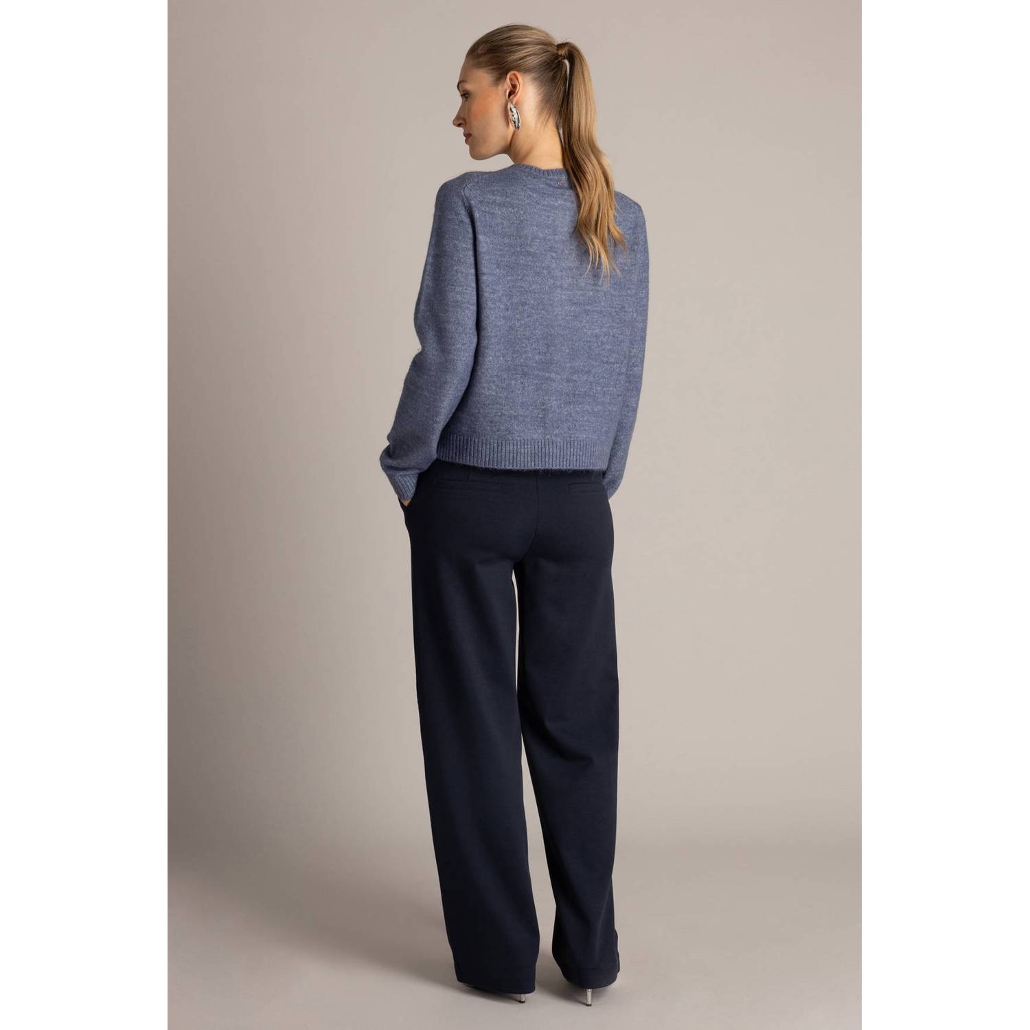 Yest gebreid vest blauw